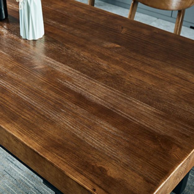 Industrial 1/2/5/7 Pieces Dining Set Solid Wood Dining Table with Leather Chairs Clearhalo 'Dining Room Sets' 'Dining Tables & Seating' 'dining_room_set' 'furn' 'furn_dining_room_set' 'Furniture' 'furniture_dining_room_set' 'Kitchen & Dining Furniture' 'kitchen&dining_furn' 'kitchen' 4570285