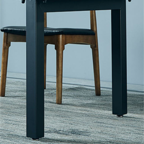 Industrial 1/2/5/7 Pieces Dining Set Solid Wood Dining Table with Leather Chairs Clearhalo 'Dining Room Sets' 'Dining Tables & Seating' 'dining_room_set' 'furn' 'furn_dining_room_set' 'Furniture' 'furniture_dining_room_set' 'Kitchen & Dining Furniture' 'kitchen&dining_furn' 'kitchen' 4570288