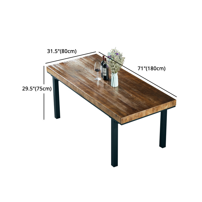 Industrial 1/2/5/7 Pieces Dining Set Solid Wood Dining Table with Leather Chairs Clearhalo 'Dining Room Sets' 'Dining Tables & Seating' 'dining_room_set' 'furn' 'furn_dining_room_set' 'Furniture' 'furniture_dining_room_set' 'Kitchen & Dining Furniture' 'kitchen&dining_furn' 'kitchen' 4570293