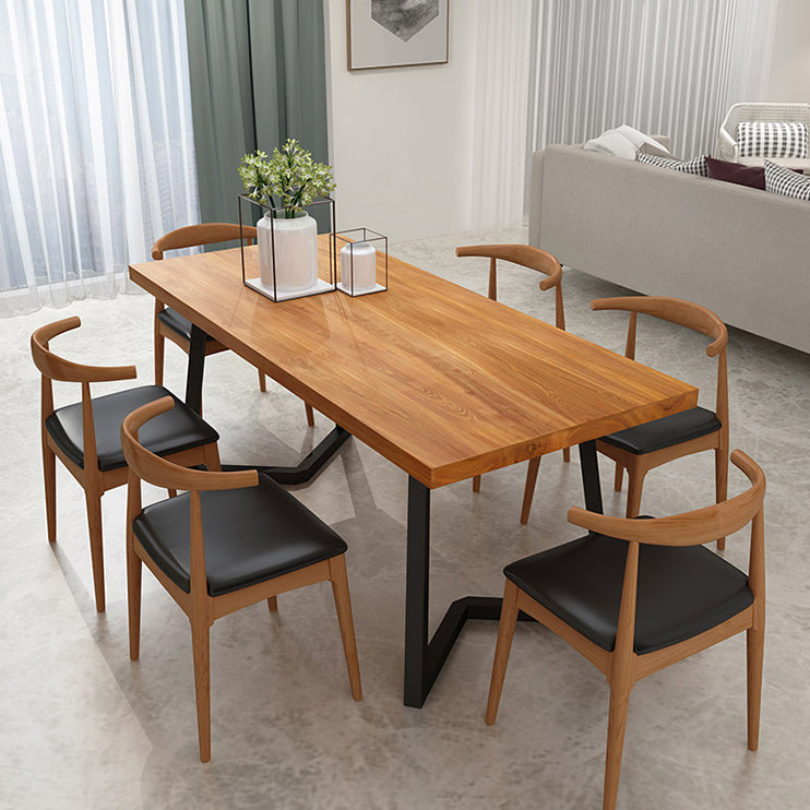 Industrial 1/2/5/7 Pieces Dining Set Solid Wood Dining Table with Chairs Clearhalo 'Dining Room Sets' 'Dining Tables & Seating' 'dining_room_set' 'furn' 'furn_dining_room_set' 'Furniture' 'furniture_dining_room_set' 'Kitchen & Dining Furniture' 'kitchen&dining_furn' 'kitchen' 4570299