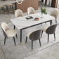 Glam Style 1/2/3/5/7 Pieces Dining Set Sintered Stone Dining Table Set for Home Use 7 Pieces: Table, 6 White Chairs Clearhalo 'Dining Room Sets' 'Dining Tables & Seating' 'dining_room_set' 'furn' 'furn_dining_room_set' 'Furniture' 'furniture_dining_room_set' 'Kitchen & Dining Furniture' 'kitchen&dining_furn' 'kitchen' 4570314