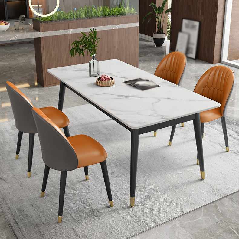 Glam Style 1/2/3/5/7 Pieces Dining Set Sintered Stone Dining Table Set for Home Use Clearhalo 'Dining Room Sets' 'Dining Tables & Seating' 'dining_room_set' 'furn' 'furn_dining_room_set' 'Furniture' 'furniture_dining_room_set' 'Kitchen & Dining Furniture' 'kitchen&dining_furn' 'kitchen' 4570326