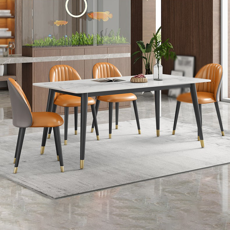 Glam Style 1/2/3/5/7 Pieces Dining Set Sintered Stone Dining Table Set for Home Use Clearhalo 'Dining Room Sets' 'Dining Tables & Seating' 'dining_room_set' 'furn' 'furn_dining_room_set' 'Furniture' 'furniture_dining_room_set' 'Kitchen & Dining Furniture' 'kitchen&dining_furn' 'kitchen' 4570328