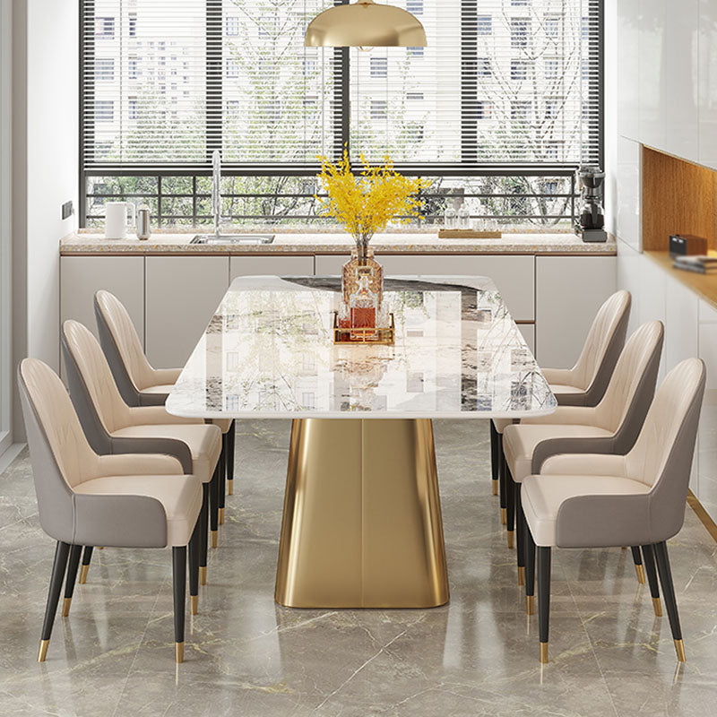 Contemporary Style 1/3/4/7 Pieces Dining Set Rectangular Sintered Stone Dining Table Set Clearhalo 'Dining Room Sets' 'Dining Tables & Seating' 'dining_room_set' 'furn' 'furn_dining_room_set' 'Furniture' 'furniture_dining_room_set' 'Kitchen & Dining Furniture' 'kitchen&dining_furn' 'kitchen' 4570352