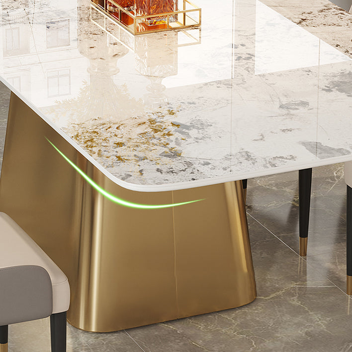 Contemporary Style 1/3/4/7 Pieces Dining Set Rectangular Sintered Stone Dining Table Set Clearhalo 'Dining Room Sets' 'Dining Tables & Seating' 'dining_room_set' 'furn' 'furn_dining_room_set' 'Furniture' 'furniture_dining_room_set' 'Kitchen & Dining Furniture' 'kitchen&dining_furn' 'kitchen' 4570357