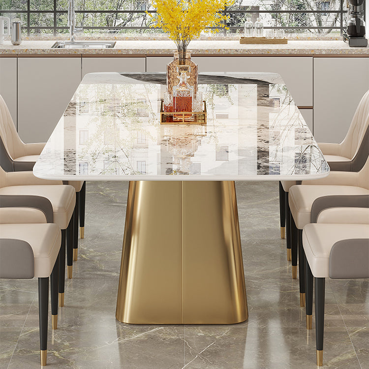 Contemporary Style 1/3/4/7 Pieces Dining Set Rectangular Sintered Stone Dining Table Set Clearhalo 'Dining Room Sets' 'Dining Tables & Seating' 'dining_room_set' 'furn' 'furn_dining_room_set' 'Furniture' 'furniture_dining_room_set' 'Kitchen & Dining Furniture' 'kitchen&dining_furn' 'kitchen' 4570358