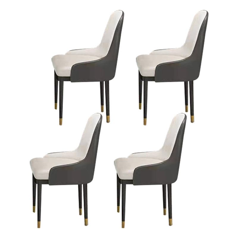 Modern 1/4/5/7 Pieces Dining Set Sintered Stone Dining Table with Leather Chairs 4 White Chairs Clearhalo 'Dining Room Sets' 'Dining Tables & Seating' 'dining_room_set' 'furn' 'furn_dining_room_set' 'Furniture' 'furniture_dining_room_set' 'Kitchen & Dining Furniture' 'kitchen&dining_furn' 'kitchen' 4570430