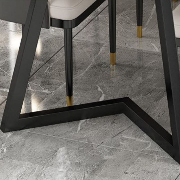 Modern 1/4/5/7 Pieces Dining Set Sintered Stone Dining Table with Leather Chairs Clearhalo 'Dining Room Sets' 'Dining Tables & Seating' 'dining_room_set' 'furn' 'furn_dining_room_set' 'Furniture' 'furniture_dining_room_set' 'Kitchen & Dining Furniture' 'kitchen&dining_furn' 'kitchen' 4570438