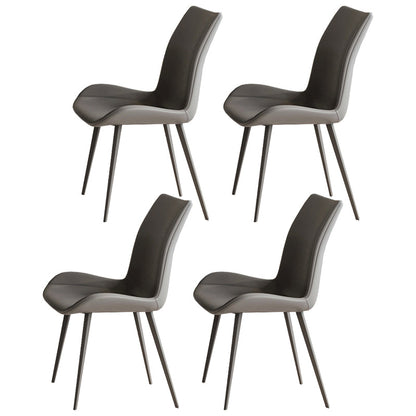 Modern 1/4/5/7 Pieces Dining Set Rectangle Black Dining Table Set for Home Use 4 Grey Chairs Clearhalo 'Dining Room Sets' 'Dining Tables & Seating' 'dining_room_set' 'furn' 'furn_dining_room_set' 'Furniture' 'furniture_dining_room_set' 'Kitchen & Dining Furniture' 'kitchen&dining_furn' 'kitchen' 4570446