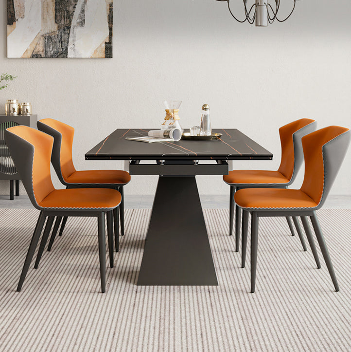 Modern 1/4/5/7 Pieces Dining Set Rectangle Black Dining Table Set for Home Use Clearhalo 'Dining Room Sets' 'Dining Tables & Seating' 'dining_room_set' 'furn' 'furn_dining_room_set' 'Furniture' 'furniture_dining_room_set' 'Kitchen & Dining Furniture' 'kitchen&dining_furn' 'kitchen' 4570451