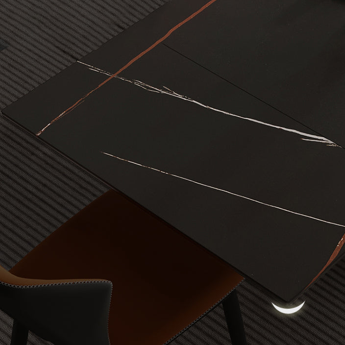 Modern 1/4/5/7 Pieces Dining Set Rectangle Black Dining Table Set for Home Use Clearhalo 'Dining Room Sets' 'Dining Tables & Seating' 'dining_room_set' 'furn' 'furn_dining_room_set' 'Furniture' 'furniture_dining_room_set' 'Kitchen & Dining Furniture' 'kitchen&dining_furn' 'kitchen' 4570453