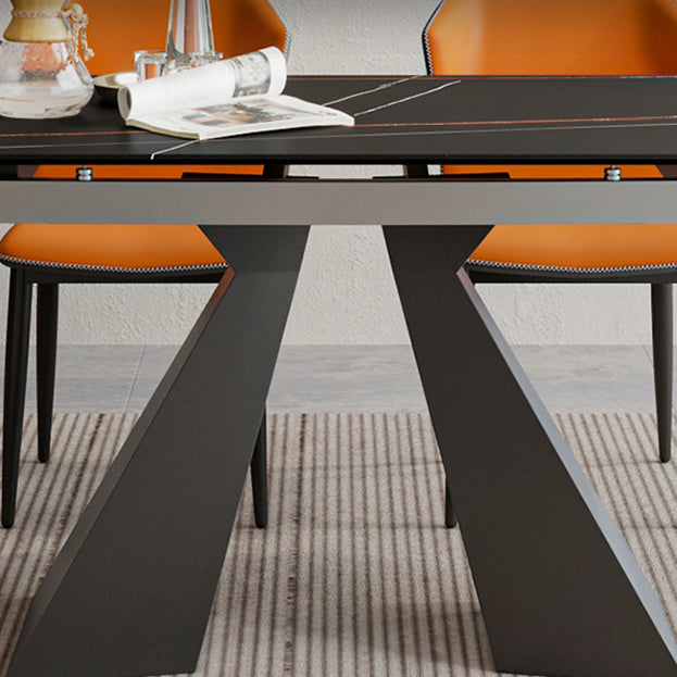Modern 1/4/5/7 Pieces Dining Set Rectangle Black Dining Table Set for Home Use Clearhalo 'Dining Room Sets' 'Dining Tables & Seating' 'dining_room_set' 'furn' 'furn_dining_room_set' 'Furniture' 'furniture_dining_room_set' 'Kitchen & Dining Furniture' 'kitchen&dining_furn' 'kitchen' 4570455