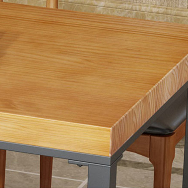 Metal Industrial Dining Table Pine Wood Top Table for Kitchen and Dining Room Clearhalo ' dining_table' 'Dining Tables & Seating' 'Dining Tables' 'furn' 'furn_dining_table' 'Furniture' 'furniture_dining_table' 'Kitchen & Dining Furniture' 'kitchen&dining_furn' 'kitchen' 'kitchen_dining_table' 4570484