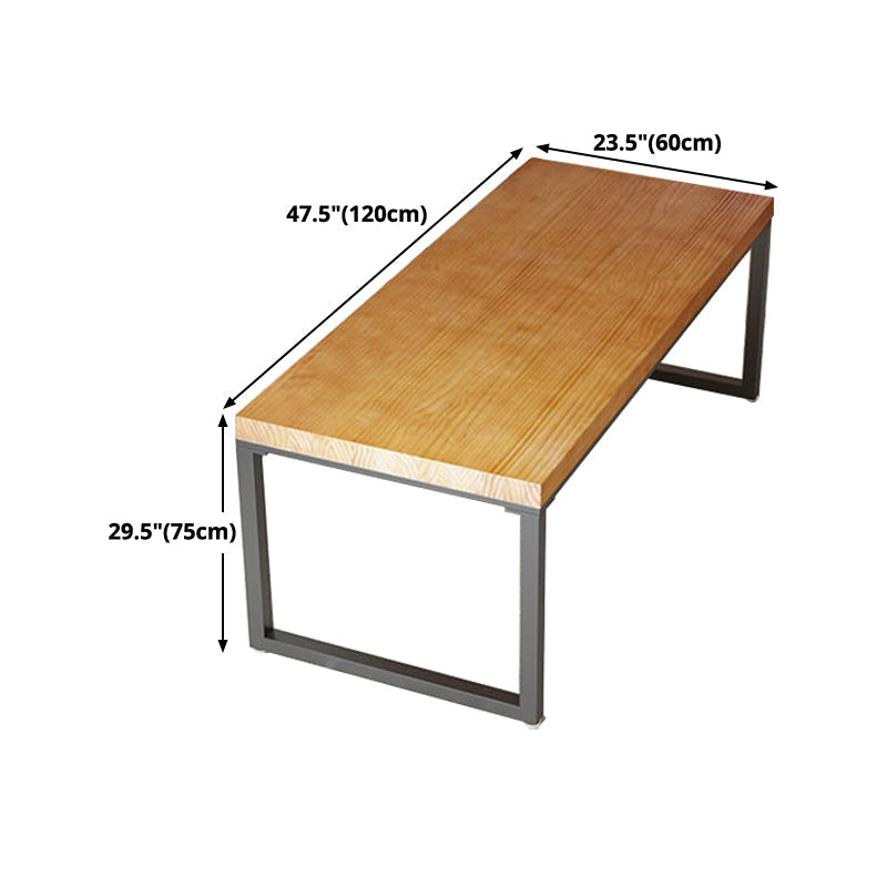 Metal Industrial Dining Table Pine Wood Top Table for Kitchen and Dining Room Clearhalo ' dining_table' 'Dining Tables & Seating' 'Dining Tables' 'furn' 'furn_dining_table' 'Furniture' 'furniture_dining_table' 'Kitchen & Dining Furniture' 'kitchen&dining_furn' 'kitchen' 'kitchen_dining_table' 4570491
