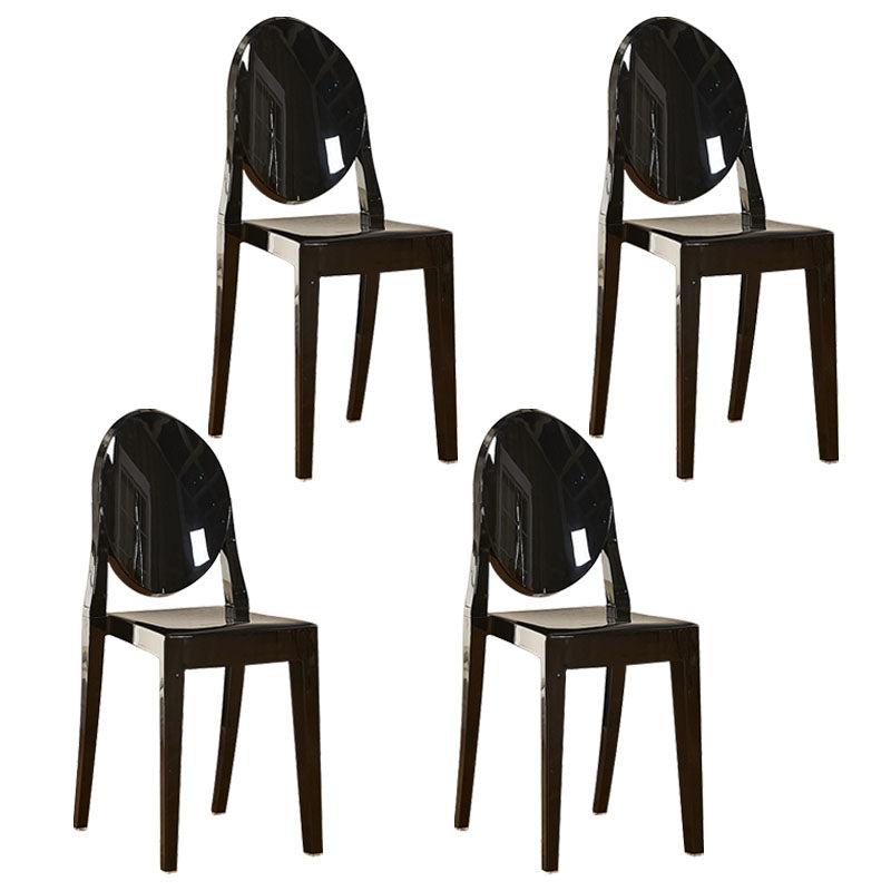Modern Plastic Side Chair Matte Finish Open Back Dining Chair Black 4 Piece Set Clearhalo ' kitchen&dining_furn' 'Dining Chairs' 'Dining Tables & Seating' 'dining_chair' 'furn' 'furn_dining_chair' 'Furniture' 'furniture_dining_chair' 'Kitchen & Dining Furniture' 'kitchen' 4570504