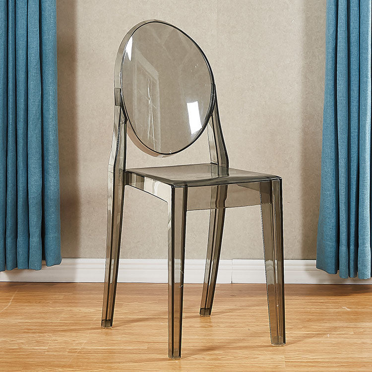 Modern Plastic Side Chair Matte Finish Open Back Dining Chair Gray-Clear 1 Piece Clearhalo ' kitchen&dining_furn' 'Dining Chairs' 'Dining Tables & Seating' 'dining_chair' 'furn' 'furn_dining_chair' 'Furniture' 'furniture_dining_chair' 'Kitchen & Dining Furniture' 'kitchen' 4570513