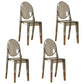 Modern Plastic Side Chair Matte Finish Open Back Dining Chair Gray-Clear 4 Piece Set Clearhalo ' kitchen&dining_furn' 'Dining Chairs' 'Dining Tables & Seating' 'dining_chair' 'furn' 'furn_dining_chair' 'Furniture' 'furniture_dining_chair' 'Kitchen & Dining Furniture' 'kitchen' 4570517