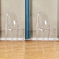 Modern Plastic Side Chair Matte Finish Open Back Dining Chair Clear 2 Piece Set Clearhalo ' kitchen&dining_furn' 'Dining Chairs' 'Dining Tables & Seating' 'dining_chair' 'furn' 'furn_dining_chair' 'Furniture' 'furniture_dining_chair' 'Kitchen & Dining Furniture' 'kitchen' 4570519
