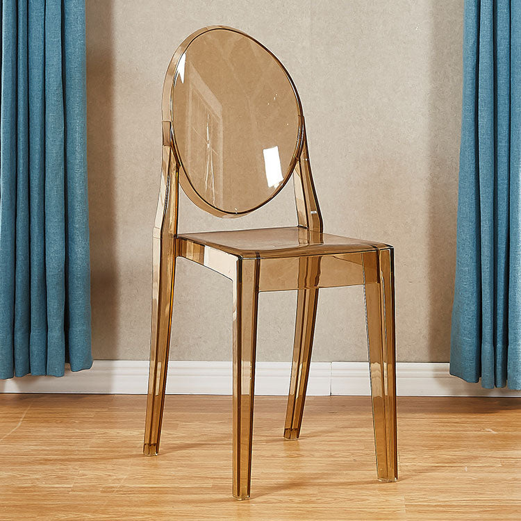 Modern Plastic Side Chair Matte Finish Open Back Dining Chair Amber 1 Piece Clearhalo ' kitchen&dining_furn' 'Dining Chairs' 'Dining Tables & Seating' 'dining_chair' 'furn' 'furn_dining_chair' 'Furniture' 'furniture_dining_chair' 'Kitchen & Dining Furniture' 'kitchen' 4570521