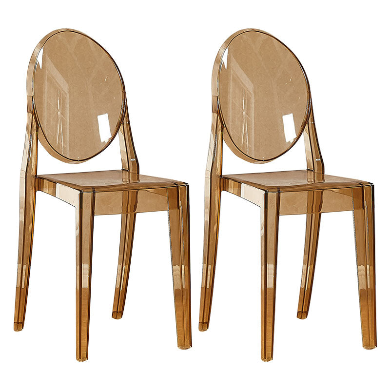 Modern Plastic Side Chair Matte Finish Open Back Dining Chair Amber 2 Piece Set Clearhalo ' kitchen&dining_furn' 'Dining Chairs' 'Dining Tables & Seating' 'dining_chair' 'furn' 'furn_dining_chair' 'Furniture' 'furniture_dining_chair' 'Kitchen & Dining Furniture' 'kitchen' 4570522
