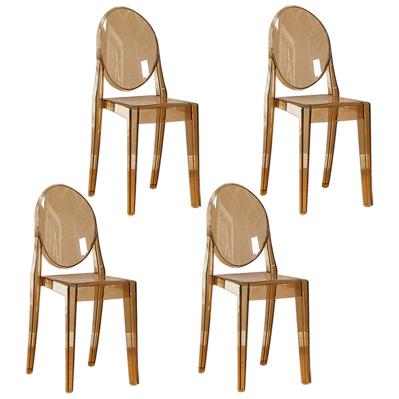 Modern Plastic Side Chair Matte Finish Open Back Dining Chair Amber 4 Piece Set Clearhalo ' kitchen&dining_furn' 'Dining Chairs' 'Dining Tables & Seating' 'dining_chair' 'furn' 'furn_dining_chair' 'Furniture' 'furniture_dining_chair' 'Kitchen & Dining Furniture' 'kitchen' 4570523