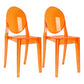 Modern Plastic Side Chair Matte Finish Open Back Dining Chair Orange 2 Piece Set Clearhalo ' kitchen&dining_furn' 'Dining Chairs' 'Dining Tables & Seating' 'dining_chair' 'furn' 'furn_dining_chair' 'Furniture' 'furniture_dining_chair' 'Kitchen & Dining Furniture' 'kitchen' 4570525