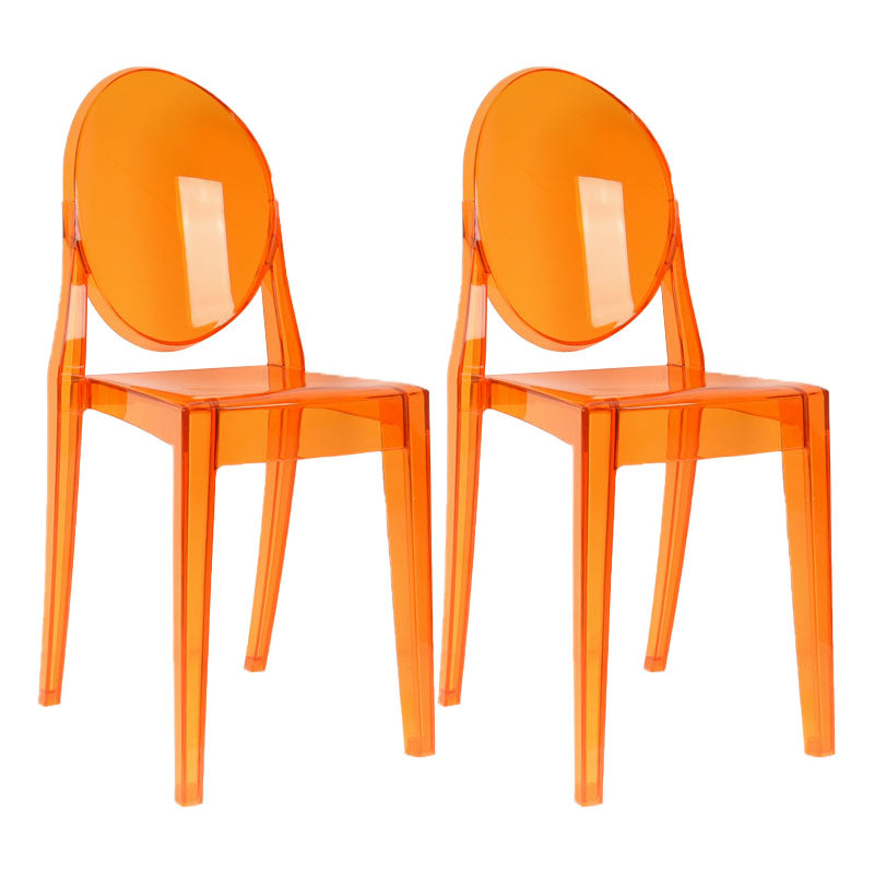 Modern Plastic Side Chair Matte Finish Open Back Dining Chair Orange 2 Piece Set Clearhalo ' kitchen&dining_furn' 'Dining Chairs' 'Dining Tables & Seating' 'dining_chair' 'furn' 'furn_dining_chair' 'Furniture' 'furniture_dining_chair' 'Kitchen & Dining Furniture' 'kitchen' 4570525