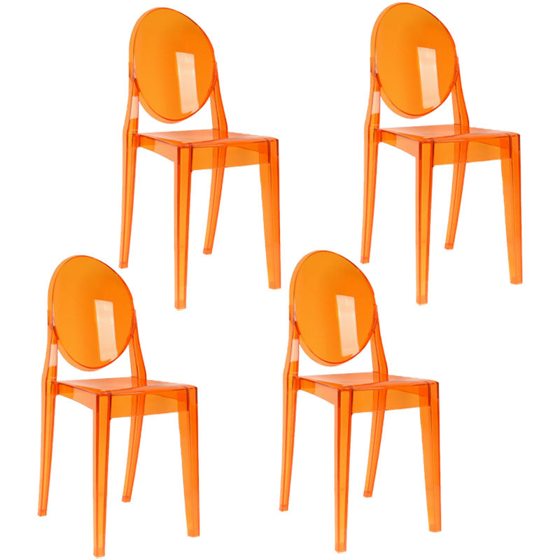 Modern Plastic Side Chair Matte Finish Open Back Dining Chair Orange 4 Piece Set Clearhalo ' kitchen&dining_furn' 'Dining Chairs' 'Dining Tables & Seating' 'dining_chair' 'furn' 'furn_dining_chair' 'Furniture' 'furniture_dining_chair' 'Kitchen & Dining Furniture' 'kitchen' 4570526