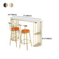 Glam Marble Top Bar Table Gold Double Pedestal Table - 41.3" H Clearhalo 'Bar Furniture' 'Bar Tables' 'bar_tables' 'furn' 'furn_bar_tables' 'Furniture' 'furniture_bar_tables' 'Kitchen & Dining Furniture' 4570540