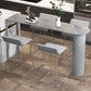 Modern Marble Pub Table with Specialty Table Top Double Pedestal Table- 41.3" H 55.1"L x 19.7"W x 41.3"H Grey Without Chairs Clearhalo 'Bar Furniture' 'Bar Tables' 'bar_tables' 'furn' 'furn_bar_tables' 'Furniture' 'furniture_bar_tables' 'Kitchen & Dining Furniture' 4570544