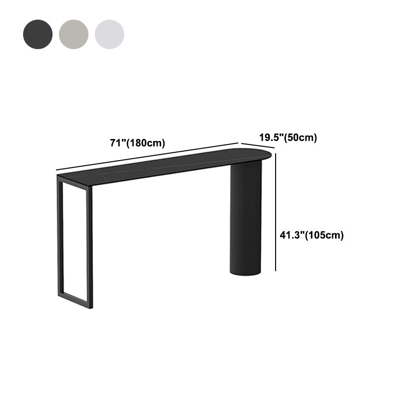 Modern Marble Pub Table with Specialty Table Top Double Pedestal Table- 41.3" H Clearhalo 'Bar Furniture' 'Bar Tables' 'bar_tables' 'furn' 'furn_bar_tables' 'Furniture' 'furniture_bar_tables' 'Kitchen & Dining Furniture' 4570557