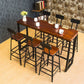 Modern Style Brown Bar Table Solid Wood and Iron Coffee Shop Bar Table 55.1"L x 15.7"W x 41.3"H Without Chairs Clearhalo 'Bar Furniture' 'Bar Tables' 'bar_tables' 'furn' 'furn_bar_tables' 'Furniture' 'furniture_bar_tables' 'Kitchen & Dining Furniture' 4570574