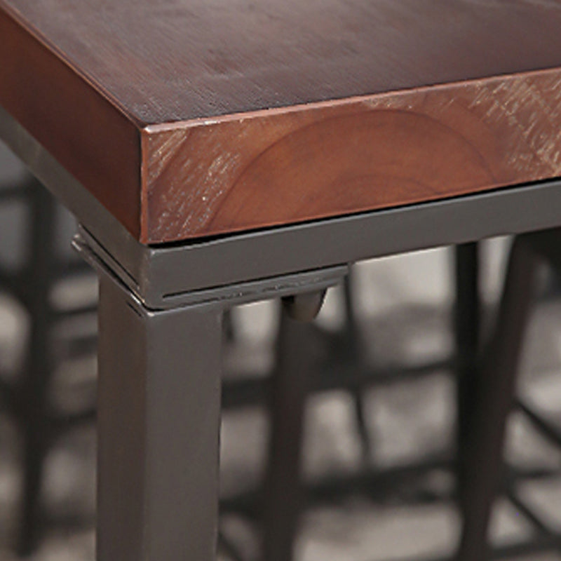 Modern Style Bar Table Solid Wood and Iron Brown Bar Table for Indoor Clearhalo 'Bar Furniture' 'Bar Tables' 'bar_tables' 'furn' 'furn_bar_tables' 'Furniture' 'furniture_bar_tables' 'Kitchen & Dining Furniture' 4570592