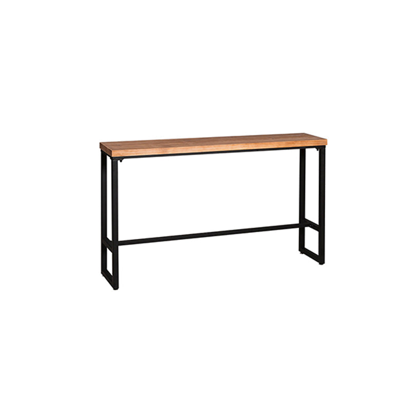 Modern Style Brown Bar Table Solid Wood and Iron Milk Tea Shop Bar Table Without Chairs Clearhalo 'Bar Furniture' 'Bar Tables' 'bar_tables' 'furn' 'furn_bar_tables' 'Furniture' 'furniture_bar_tables' 'Kitchen & Dining Furniture' 4570602