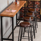 Modern Style Brown Bar Table Solid Wood and Iron Milk Tea Shop Bar Table 70.9"L x 15.7"W x 41.3"H Without Chairs Clearhalo 'Bar Furniture' 'Bar Tables' 'bar_tables' 'furn' 'furn_bar_tables' 'Furniture' 'furniture_bar_tables' 'Kitchen & Dining Furniture' 4570603
