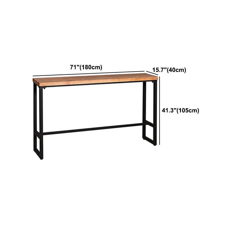 Modern Style Brown Bar Table Solid Wood and Iron Milk Tea Shop Bar Table Clearhalo 'Bar Furniture' 'Bar Tables' 'bar_tables' 'furn' 'furn_bar_tables' 'Furniture' 'furniture_bar_tables' 'Kitchen & Dining Furniture' 4570613