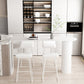White Modern Style Bar Table in Iron Top and Faux Marble Milk Tea Shop Bar Table 70.9"L x 19.7"W x 41.3"H White Without Chairs Clearhalo 'Bar Furniture' 'Bar Tables' 'bar_tables' 'furn' 'furn_bar_tables' 'Furniture' 'furniture_bar_tables' 'Kitchen & Dining Furniture' 4570620