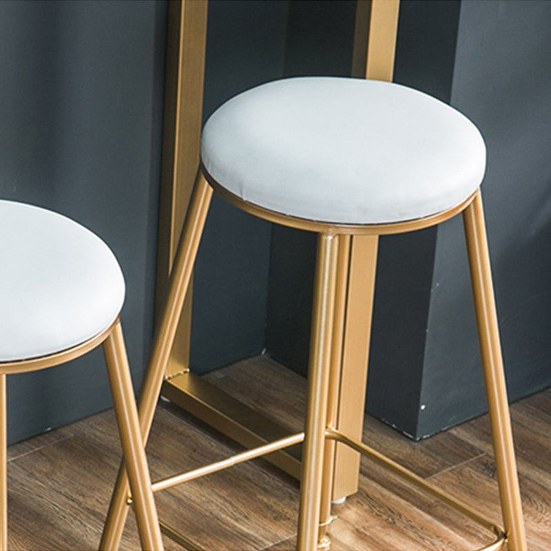 Glam White Marble Table with Rectangle Table Top Double Pedestal Table - 41.3" H Clearhalo 'Bar Furniture' 'Bar Tables' 'bar_tables' 'furn' 'furn_bar_tables' 'Furniture' 'furniture_bar_tables' 'Kitchen & Dining Furniture' 4570639