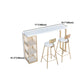 Glam White Marble Table with Rectangle Table Top Double Pedestal Table - 41.3" H Clearhalo 'Bar Furniture' 'Bar Tables' 'bar_tables' 'furn' 'furn_bar_tables' 'Furniture' 'furniture_bar_tables' 'Kitchen & Dining Furniture' 4570647