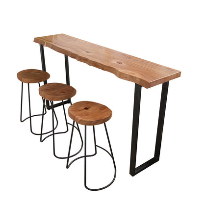 Brown Modern Style Specialty Table in Solid Wood and Iron Coffee Shop Bar Table Without Chairs Clearhalo 'Bar Furniture' 'Bar Tables' 'bar_tables' 'furn' 'furn_bar_tables' 'Furniture' 'furniture_bar_tables' 'Kitchen & Dining Furniture' 4570654