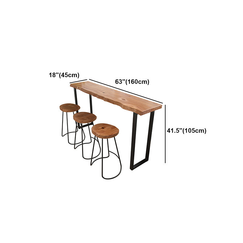 Brown Modern Style Specialty Table in Solid Wood and Iron Coffee Shop Bar Table Clearhalo 'Bar Furniture' 'Bar Tables' 'bar_tables' 'furn' 'furn_bar_tables' 'Furniture' 'furniture_bar_tables' 'Kitchen & Dining Furniture' 4570663