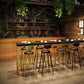 Black Glam Style Bar Table in Metal and Wood Milk Tea Shop Bar Table 94.5"L x 15.7"W x 41.3"H Without Chairs Clearhalo 'Bar Furniture' 'Bar Tables' 'bar_tables' 'furn' 'furn_bar_tables' 'Furniture' 'furniture_bar_tables' 'Kitchen & Dining Furniture' 4570702