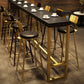 Black Glam Style Bar Table in Metal and Wood Milk Tea Shop Bar Table Clearhalo 'Bar Furniture' 'Bar Tables' 'bar_tables' 'furn' 'furn_bar_tables' 'Furniture' 'furniture_bar_tables' 'Kitchen & Dining Furniture' 4570704