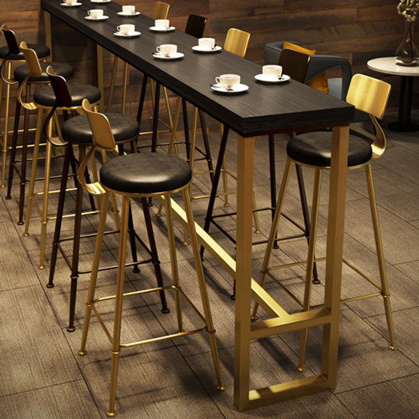 Black Glam Style Bar Table in Metal and Wood Milk Tea Shop Bar Table Clearhalo 'Bar Furniture' 'Bar Tables' 'bar_tables' 'furn' 'furn_bar_tables' 'Furniture' 'furniture_bar_tables' 'Kitchen & Dining Furniture' 4570704