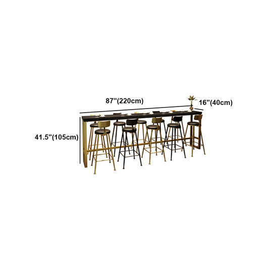 Black Glam Style Bar Table in Metal and Wood Milk Tea Shop Bar Table Clearhalo 'Bar Furniture' 'Bar Tables' 'bar_tables' 'furn' 'furn_bar_tables' 'Furniture' 'furniture_bar_tables' 'Kitchen & Dining Furniture' 4570714