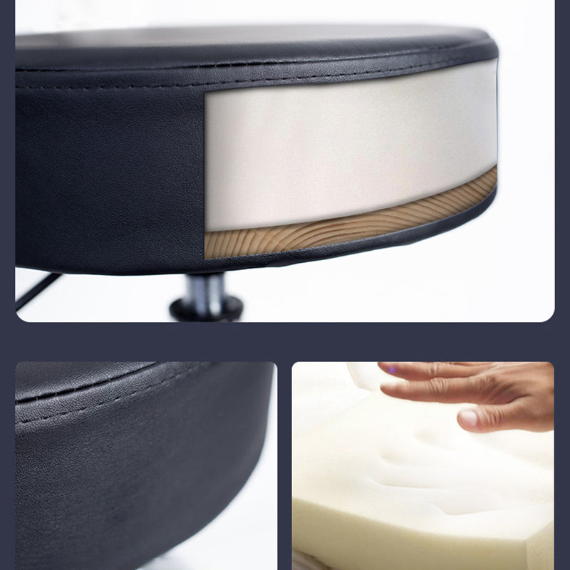 Modern Rotatable Counter Stool Adjustable Steel Bar Stool with Leather Cushion Clearhalo 'Bar Furniture' 'Bar Stools' 'bar_stools' 'furn' 'furn_bar_stools' 'furniture_bar_stools' 'Kitchen & Dining Furniture' 'kitchen&dining_furn' 'kitchen' 'kitchen_furn' Furniture' 4570740