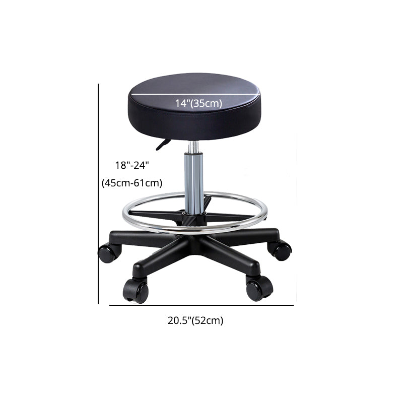 Modern Rotatable Counter Stool Adjustable Steel Bar Stool with Leather Cushion Clearhalo 'Bar Furniture' 'Bar Stools' 'bar_stools' 'furn' 'furn_bar_stools' 'furniture_bar_stools' 'Kitchen & Dining Furniture' 'kitchen&dining_furn' 'kitchen' 'kitchen_furn' Furniture' 4570742