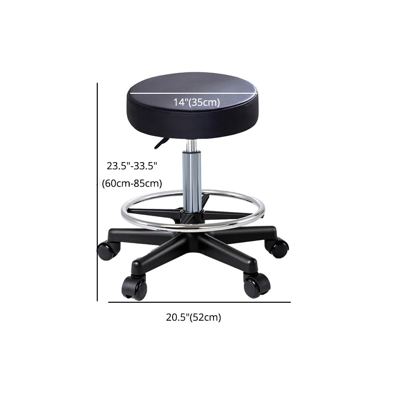 Modern Rotatable Counter Stool Adjustable Steel Bar Stool with Leather Cushion Clearhalo 'Bar Furniture' 'Bar Stools' 'bar_stools' 'furn' 'furn_bar_stools' 'furniture_bar_stools' 'Kitchen & Dining Furniture' 'kitchen&dining_furn' 'kitchen' 'kitchen_furn' Furniture' 4570744