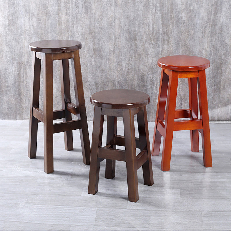 Contemporary Rubberwood Bar Stool Indoor Bar Stool with Wood Seat and Footrest Clearhalo 'Bar Furniture' 'Bar Stools' 'bar_stools' 'furn' 'furn_bar_stools' 'furniture_bar_stools' 'Kitchen & Dining Furniture' 'kitchen&dining_furn' 'kitchen' 'kitchen_furn' Furniture' 4570749