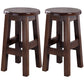 Contemporary Rubberwood Bar Stool Indoor Bar Stool with Wood Seat and Footrest Walnut 2 Piece Set Short Stool(18"H) Clearhalo 'Bar Furniture' 'Bar Stools' 'bar_stools' 'furn' 'furn_bar_stools' 'furniture_bar_stools' 'Kitchen & Dining Furniture' 'kitchen&dining_furn' 'kitchen' 'kitchen_furn' Furniture' 4570754